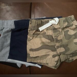 Kids Camouflage and Solid Shorts Set